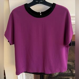 POSH RAG & BONE PURPLE  SILK LINED DRAPEY SLEEVE BACK ZIPPER BLOUSE TOP S